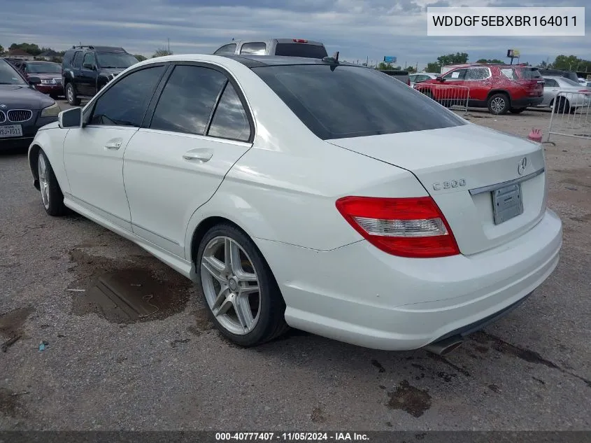 2011 Mercedes-Benz C 300 Luxury/Sport VIN: WDDGF5EBXBR164011 Lot: 40777407