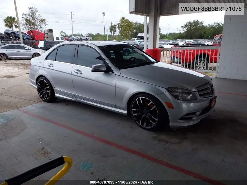 2011 Mercedes-Benz C 300 Luxury 4Matic/Sport 4Matic VIN: WDDGF8BB3BR171078 Lot: 40787099