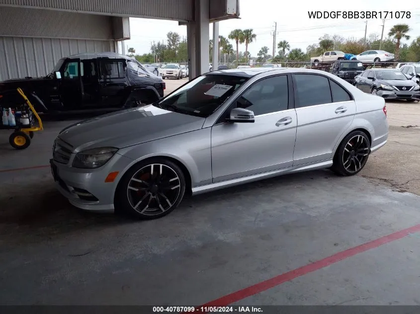 2011 Mercedes-Benz C 300 Luxury 4Matic/Sport 4Matic VIN: WDDGF8BB3BR171078 Lot: 40787099