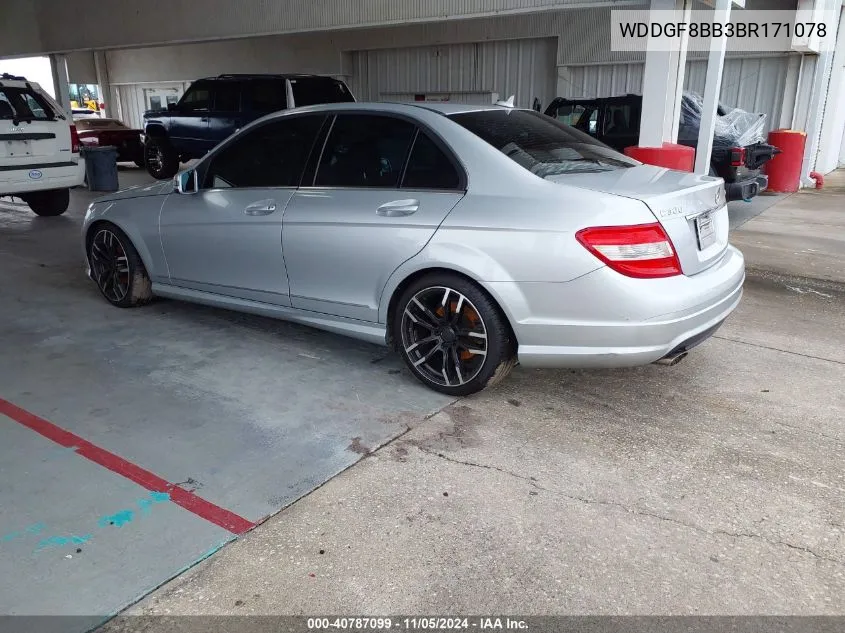 2011 Mercedes-Benz C 300 Luxury 4Matic/Sport 4Matic VIN: WDDGF8BB3BR171078 Lot: 40787099