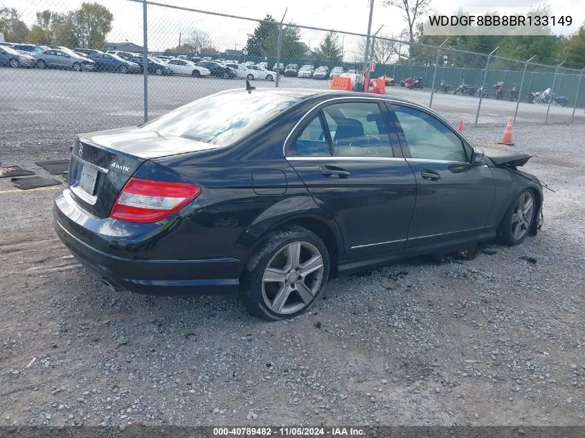 2011 Mercedes-Benz C 300 Luxury 4Matic/Sport 4Matic VIN: WDDGF8BB8BR133149 Lot: 40789482