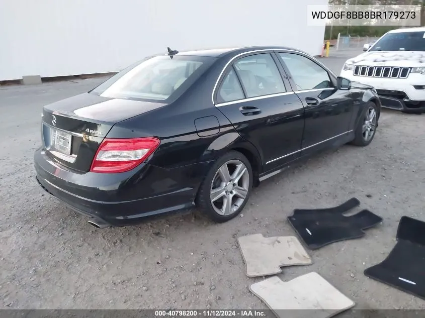 2011 Mercedes-Benz C 300 Luxury 4Matic/Sport 4Matic VIN: WDDGF8BB8BR179273 Lot: 40798200