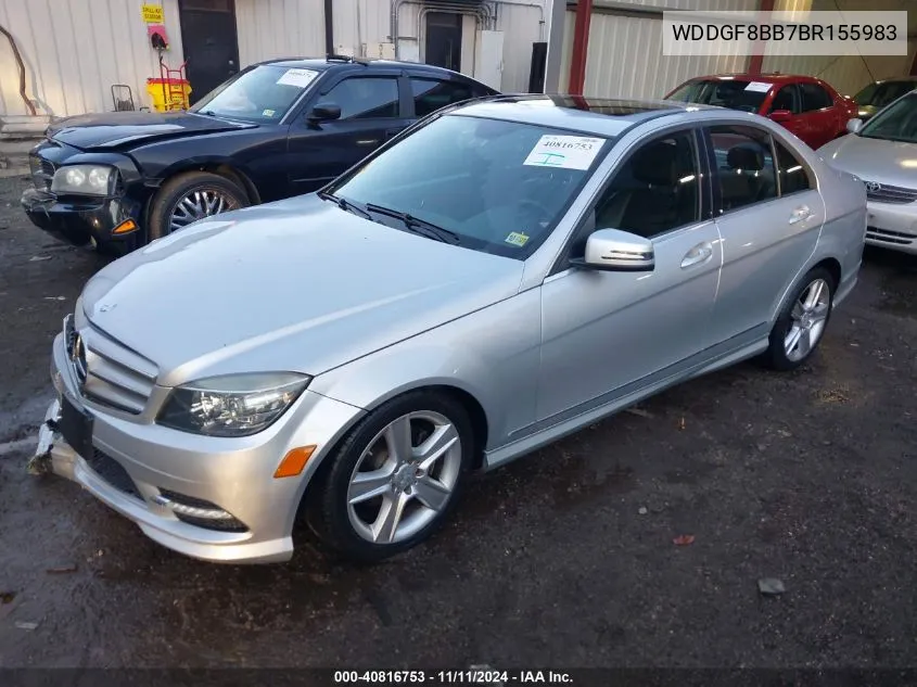 2011 Mercedes-Benz C 300 Luxury 4Matic/Sport 4Matic VIN: WDDGF8BB7BR155983 Lot: 40816753