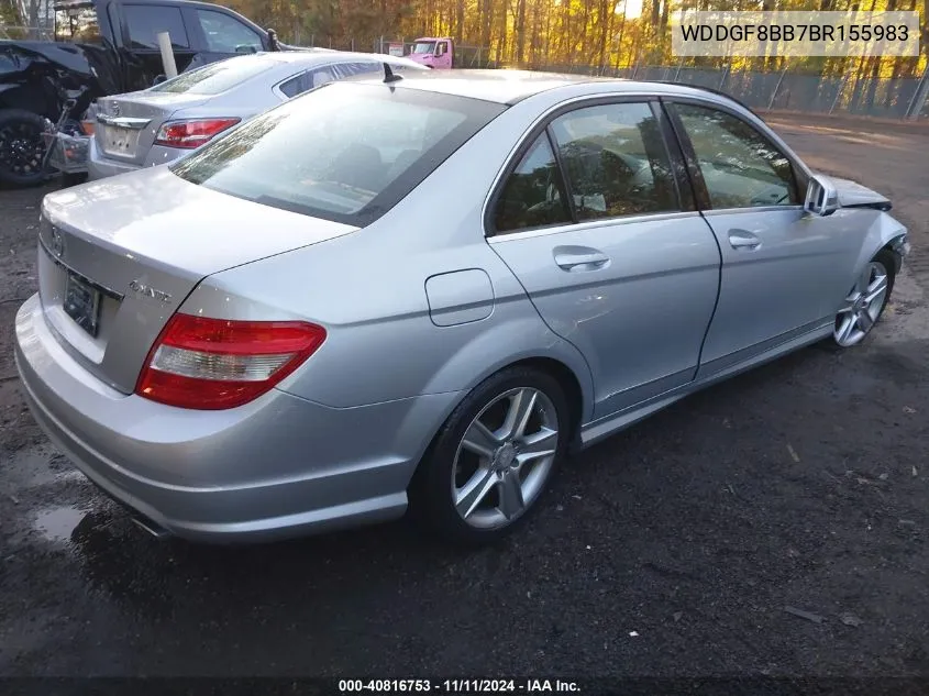 2011 Mercedes-Benz C 300 Luxury 4Matic/Sport 4Matic VIN: WDDGF8BB7BR155983 Lot: 40816753