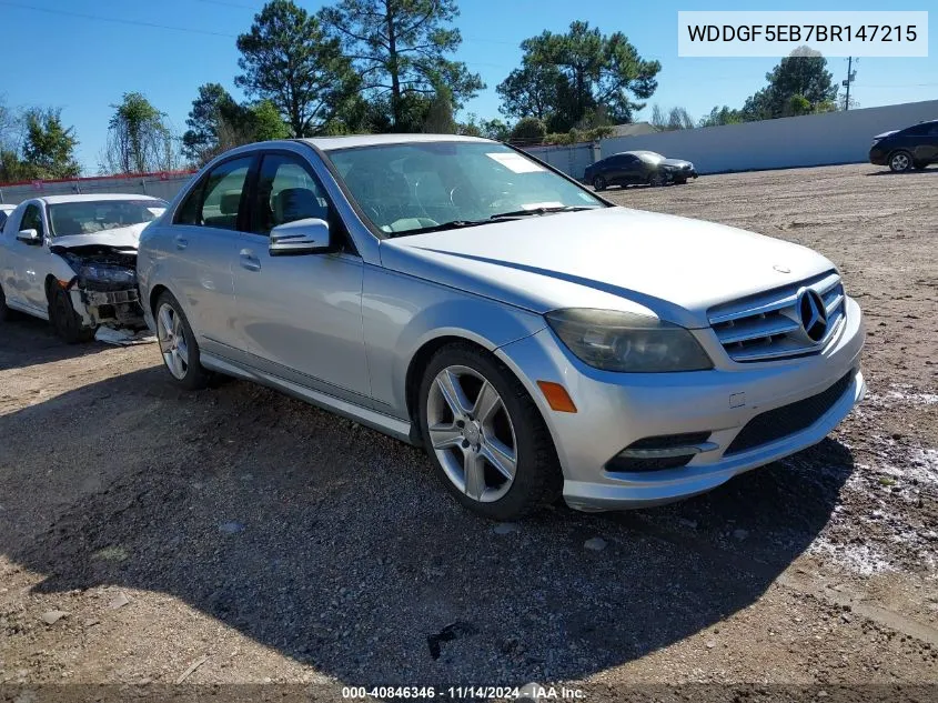 2011 Mercedes-Benz C 300 Luxury/Sport VIN: WDDGF5EB7BR147215 Lot: 40846346