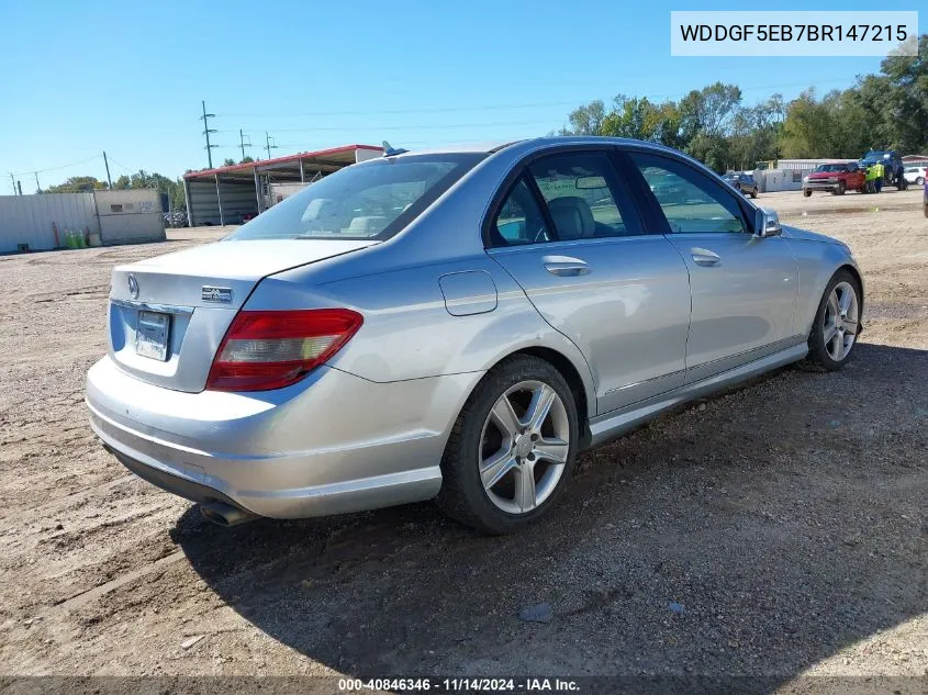 2011 Mercedes-Benz C 300 Luxury/Sport VIN: WDDGF5EB7BR147215 Lot: 40846346