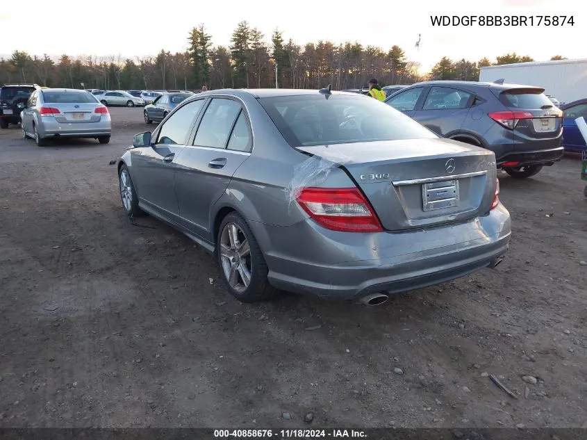 2011 Mercedes-Benz C 300 Luxury 4Matic/Sport 4Matic VIN: WDDGF8BB3BR175874 Lot: 40858676