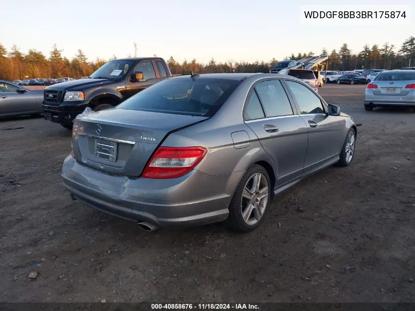 2011 Mercedes-Benz C 300 Luxury 4Matic/Sport 4Matic VIN: WDDGF8BB3BR175874 Lot: 40858676