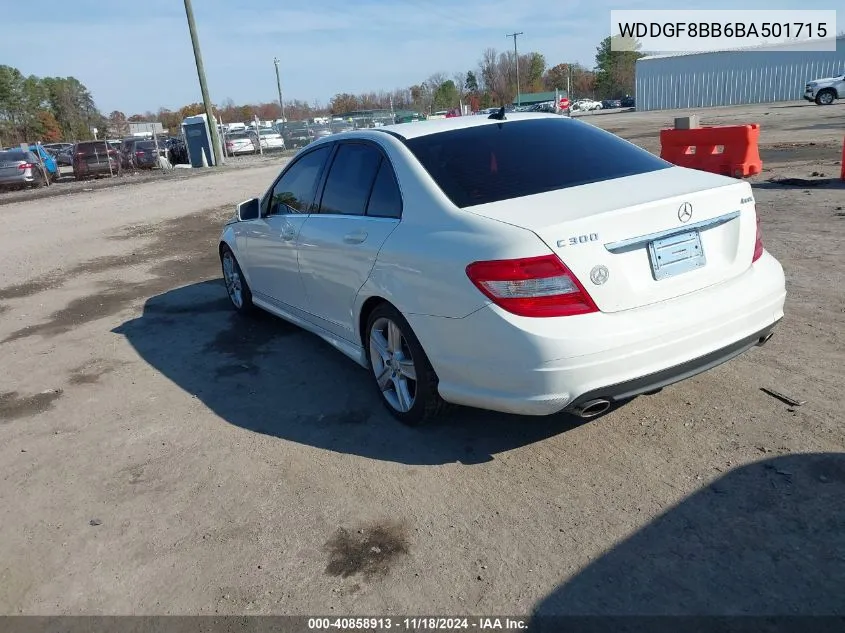 2011 Mercedes-Benz C 300 Luxury 4Matic/Sport 4Matic VIN: WDDGF8BB6BA501715 Lot: 40858913