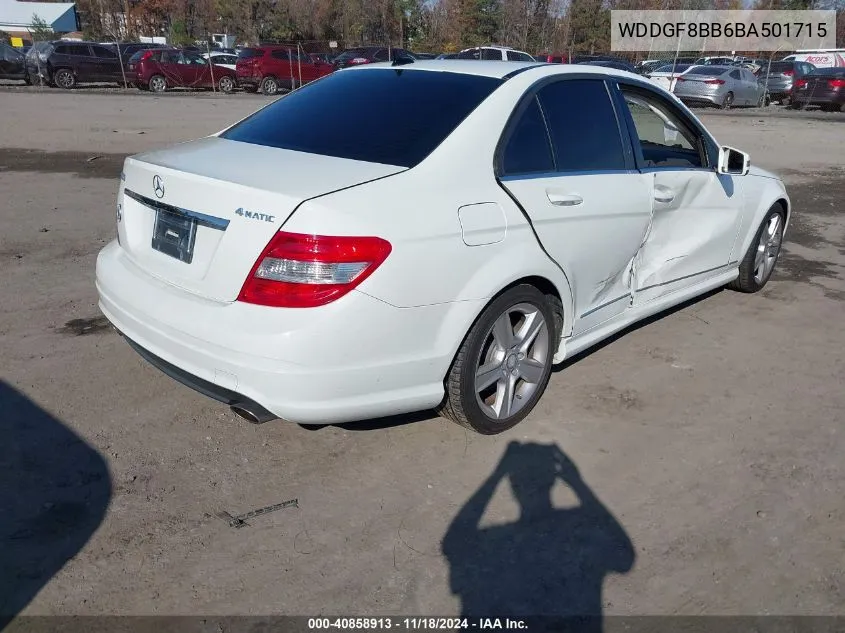 2011 Mercedes-Benz C 300 Luxury 4Matic/Sport 4Matic VIN: WDDGF8BB6BA501715 Lot: 40858913