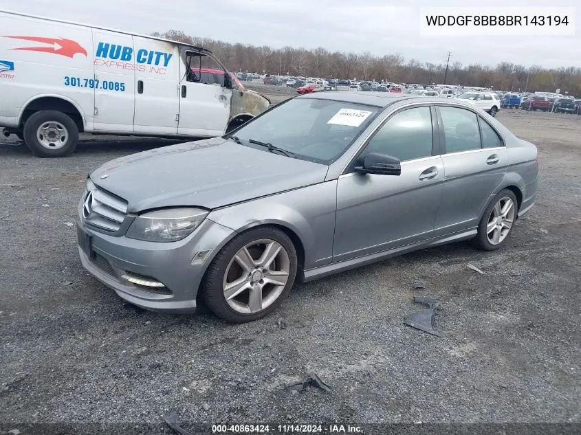 2011 Mercedes-Benz C 300 Luxury 4Matic/Sport 4Matic VIN: WDDGF8BB8BR143194 Lot: 40863424