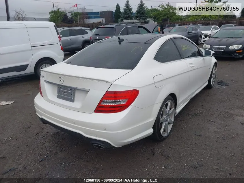 WDDGJ5HB4CF760955 2012 Mercedes-Benz C-Class