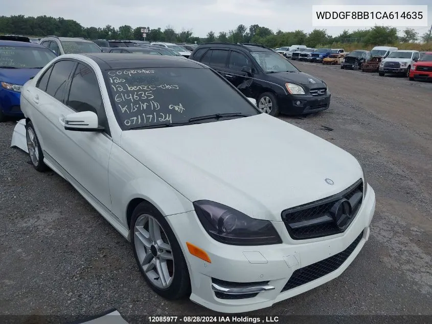 2012 Mercedes-Benz C-Class VIN: WDDGF8BB1CA614635 Lot: 12085977