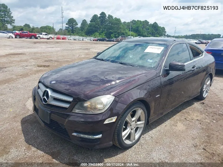 2012 Mercedes-Benz C 250 VIN: WDDGJ4HB7CF825193 Lot: 39455900