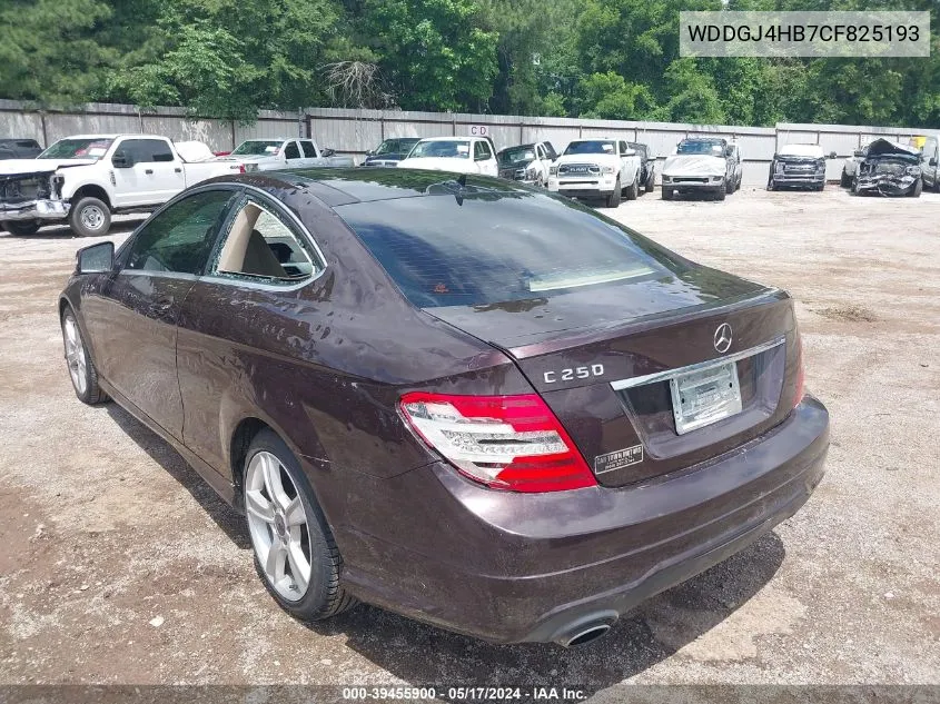 2012 Mercedes-Benz C 250 VIN: WDDGJ4HB7CF825193 Lot: 39455900