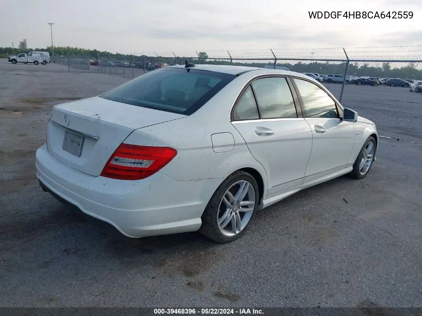 2012 Mercedes-Benz C 250 Luxury/Sport VIN: WDDGF4HB8CA642559 Lot: 39468396