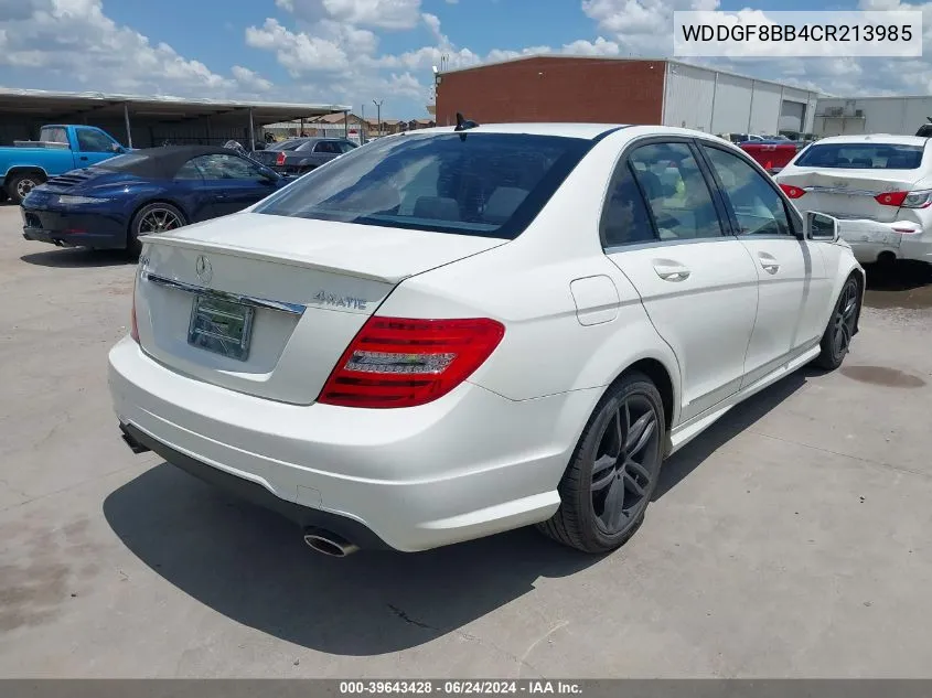 2012 Mercedes-Benz C 300 Luxury 4Matic/Sport 4Matic VIN: WDDGF8BB4CR213985 Lot: 39643428