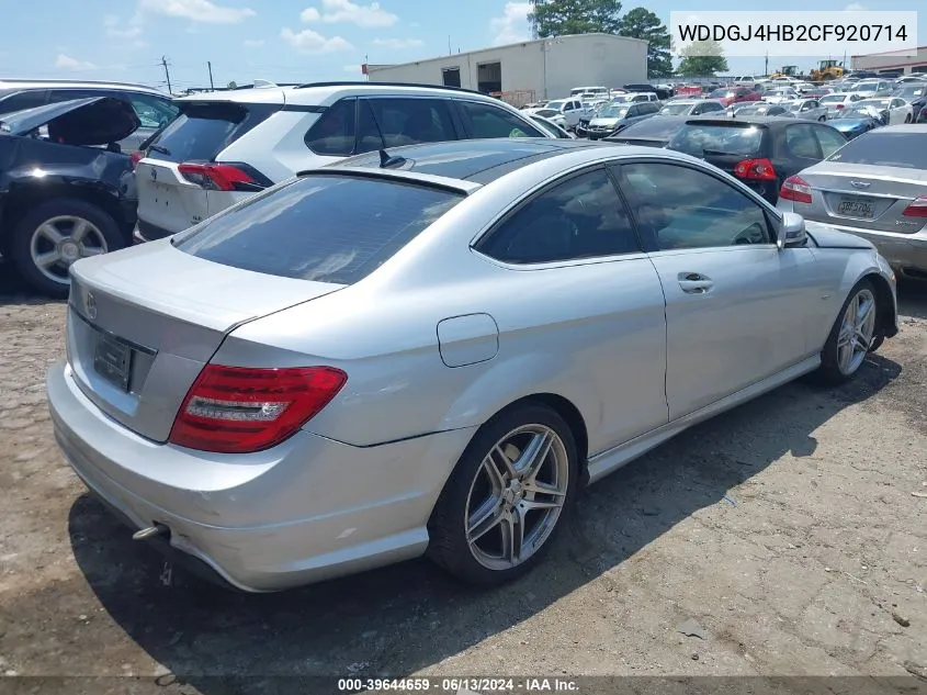 2012 Mercedes-Benz C 250 VIN: WDDGJ4HB2CF920714 Lot: 39644659