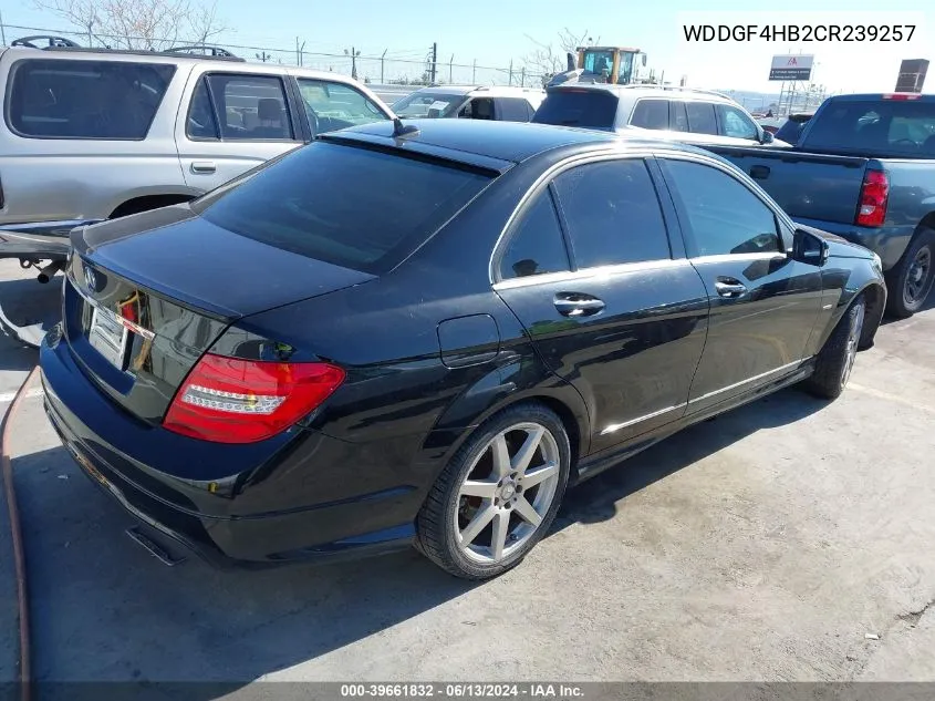 2012 Mercedes-Benz C 250 Luxury/Sport VIN: WDDGF4HB2CR239257 Lot: 39661832