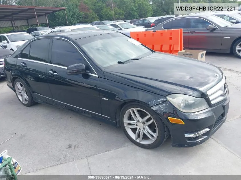 2012 Mercedes-Benz C 250 Luxury/Sport VIN: WDDGF4HB1CR221221 Lot: 39690571