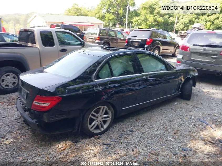 2012 Mercedes-Benz C 250 Luxury/Sport VIN: WDDGF4HB1CR220604 Lot: 39782542