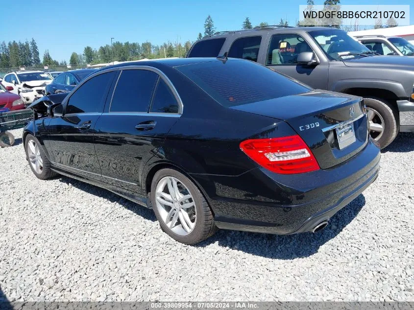 2012 Mercedes-Benz C 300 Luxury 4Matic/Sport 4Matic VIN: WDDGF8BB6CR210702 Lot: 39809954