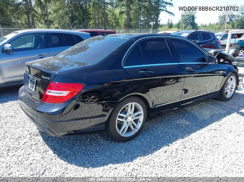 2012 Mercedes-Benz C 300 Luxury 4Matic/Sport 4Matic VIN: WDDGF8BB6CR210702 Lot: 39809954