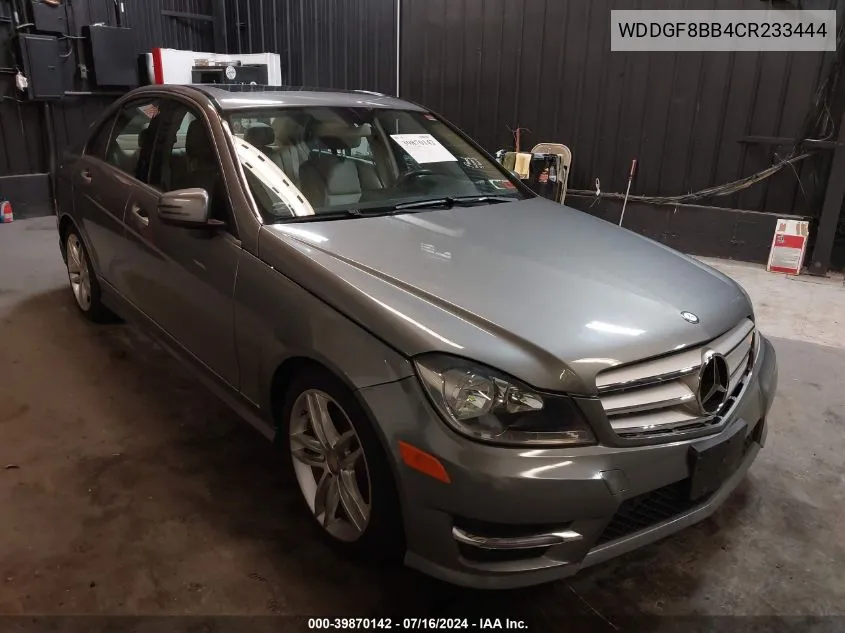 2012 Mercedes-Benz C 300 Luxury 4Matic/Sport 4Matic VIN: WDDGF8BB4CR233444 Lot: 39870142