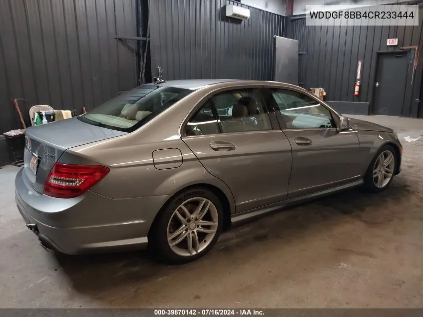 2012 Mercedes-Benz C 300 Luxury 4Matic/Sport 4Matic VIN: WDDGF8BB4CR233444 Lot: 39870142