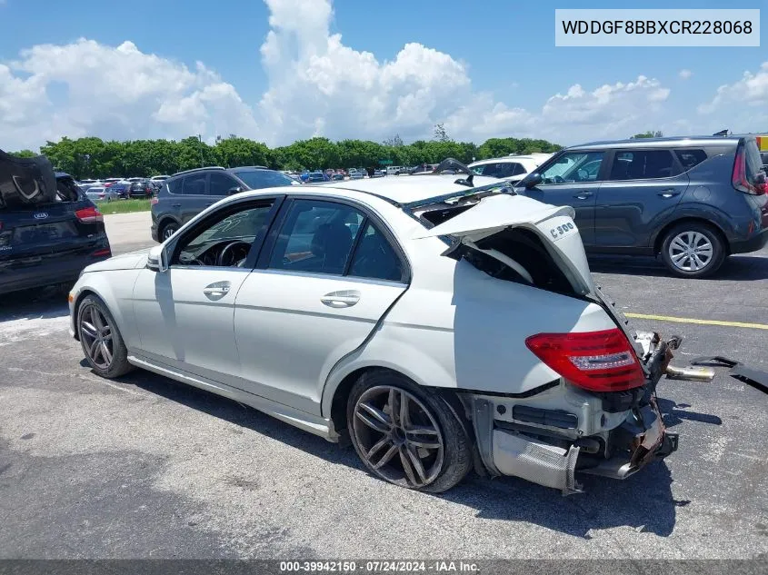 2012 Mercedes-Benz C 300 Luxury 4Matic/Sport 4Matic VIN: WDDGF8BBXCR228068 Lot: 39942150