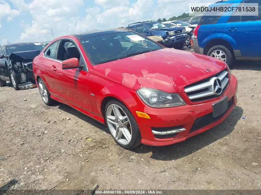 2012 Mercedes-Benz C 250 VIN: WDDGJ4HB2CF781538 Lot: 40056100