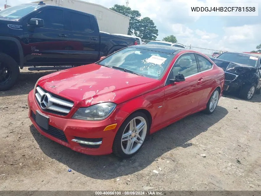 2012 Mercedes-Benz C 250 VIN: WDDGJ4HB2CF781538 Lot: 40056100