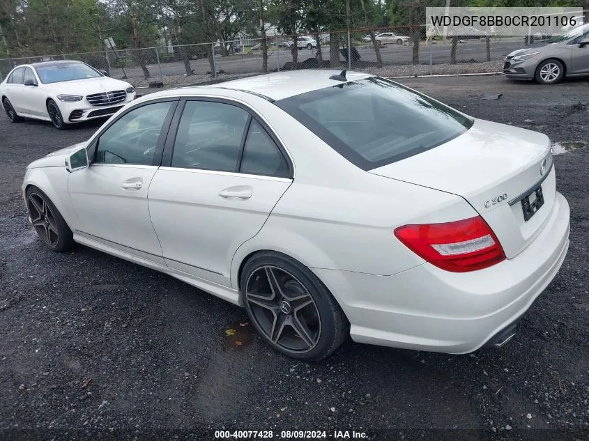 2012 Mercedes-Benz C 300 VIN: WDDGF8BB0CR201106 Lot: 40077428