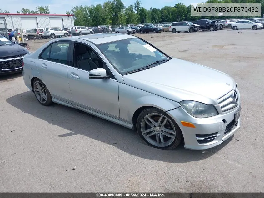 2012 Mercedes-Benz C 300 Luxury 4Matic/Sport 4Matic VIN: WDDGF8BB2CF870432 Lot: 40098689