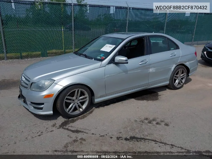 2012 Mercedes-Benz C 300 Luxury 4Matic/Sport 4Matic VIN: WDDGF8BB2CF870432 Lot: 40098689