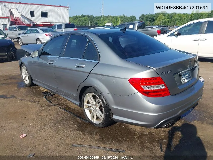 2012 Mercedes-Benz C 300 Luxury 4Matic/Sport 4Matic VIN: WDDGF8BB4CR201691 Lot: 40100655