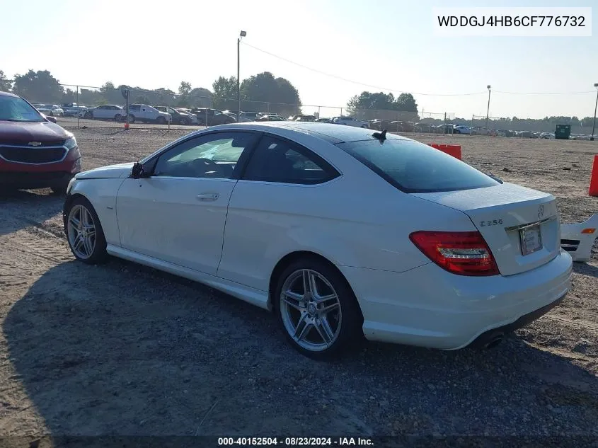 2012 Mercedes-Benz C 250 VIN: WDDGJ4HB6CF776732 Lot: 40152504