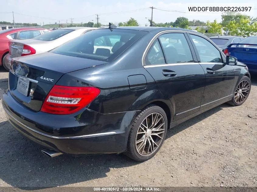 2012 Mercedes-Benz C 300 Luxury 4Matic/Sport 4Matic VIN: WDDGF8BB8CR226397 Lot: 40190572