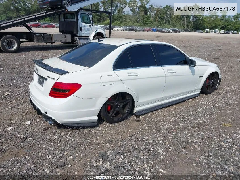 2012 Mercedes-Benz C 63 Amg VIN: WDDGF7HB3CA657178 Lot: 40203893