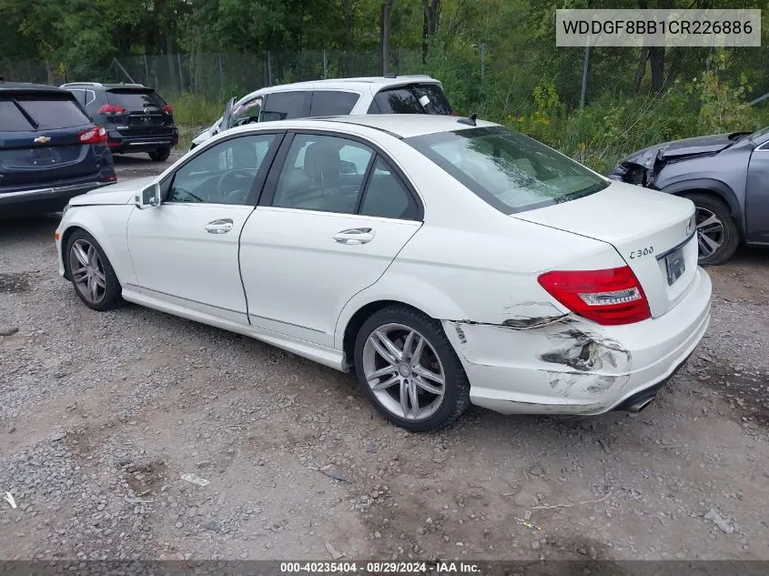 2012 Mercedes-Benz C 300 Luxury 4Matic/Sport 4Matic VIN: WDDGF8BB1CR226886 Lot: 40235404