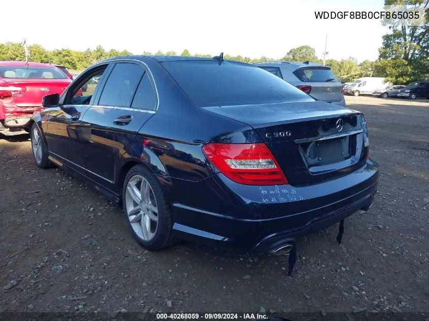 2012 Mercedes-Benz C 300 Luxury 4Matic/Sport 4Matic VIN: WDDGF8BB0CF865035 Lot: 40268059