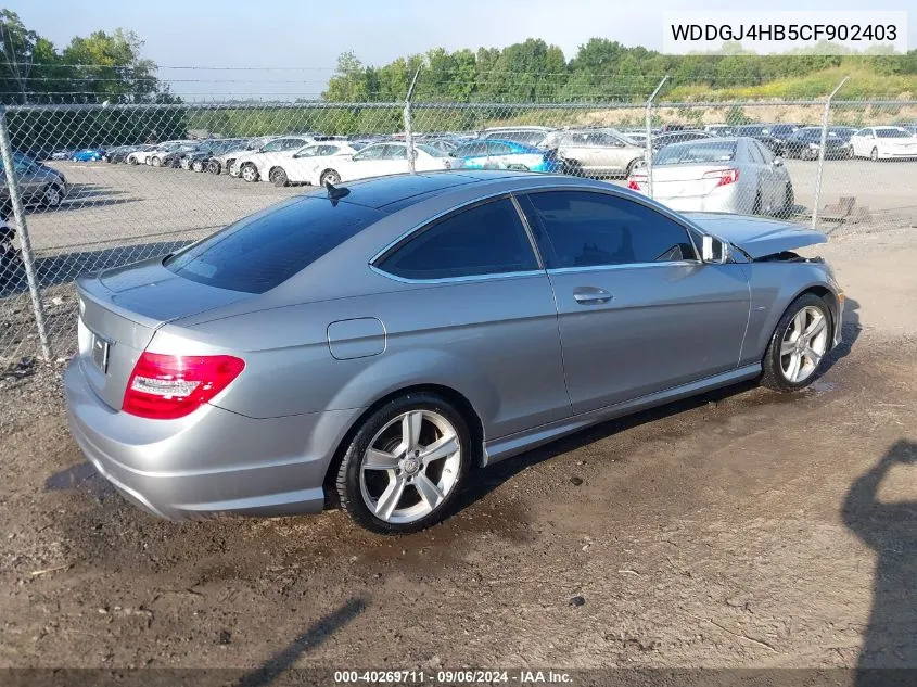 2012 Mercedes-Benz C 250 VIN: WDDGJ4HB5CF902403 Lot: 40269711