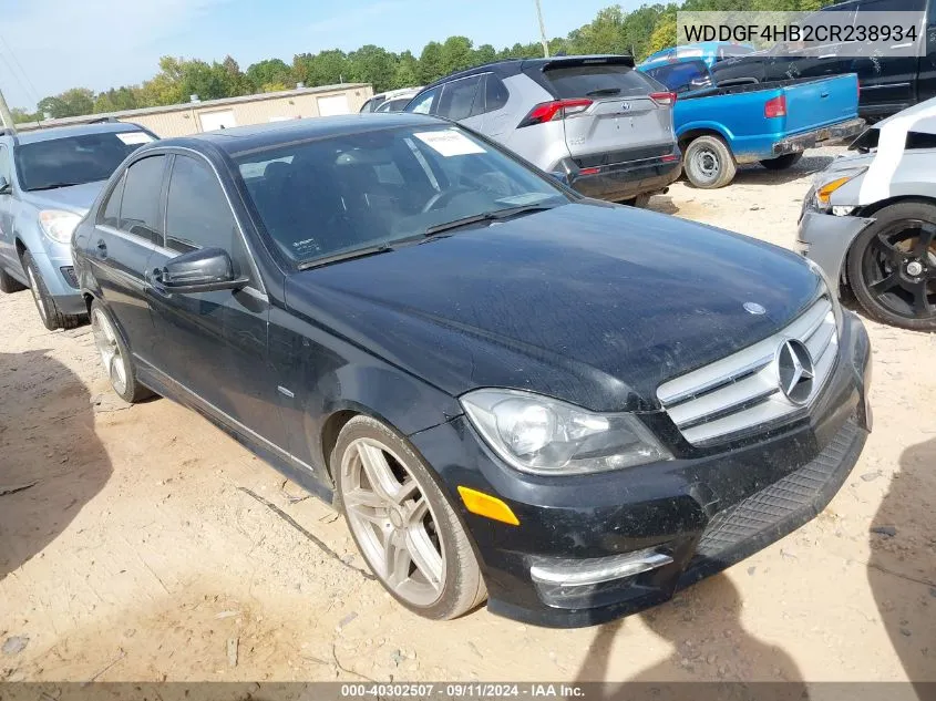 2012 Mercedes-Benz C 250 VIN: WDDGF4HB2CR238934 Lot: 40302507