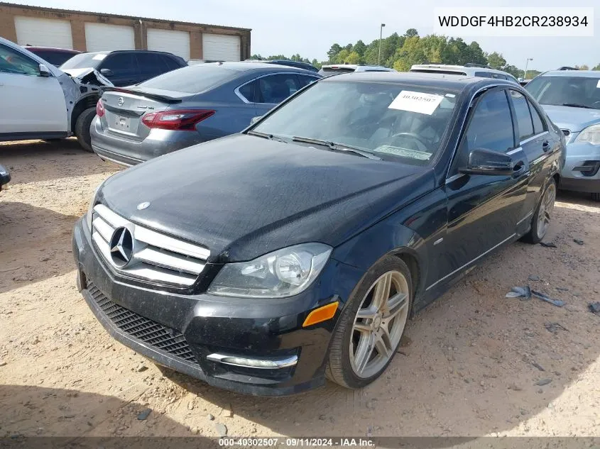 2012 Mercedes-Benz C 250 VIN: WDDGF4HB2CR238934 Lot: 40302507