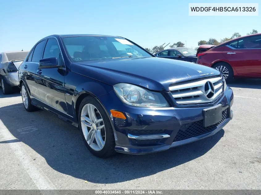 2012 Mercedes-Benz C 250 Luxury/Sport VIN: WDDGF4HB5CA613326 Lot: 40334545