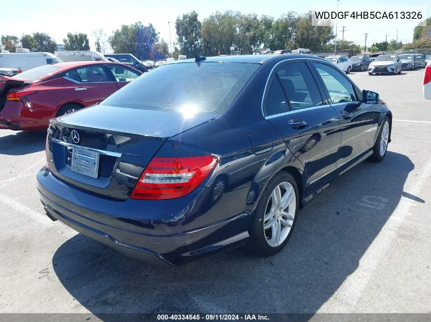 2012 Mercedes-Benz C 250 Luxury/Sport VIN: WDDGF4HB5CA613326 Lot: 40334545