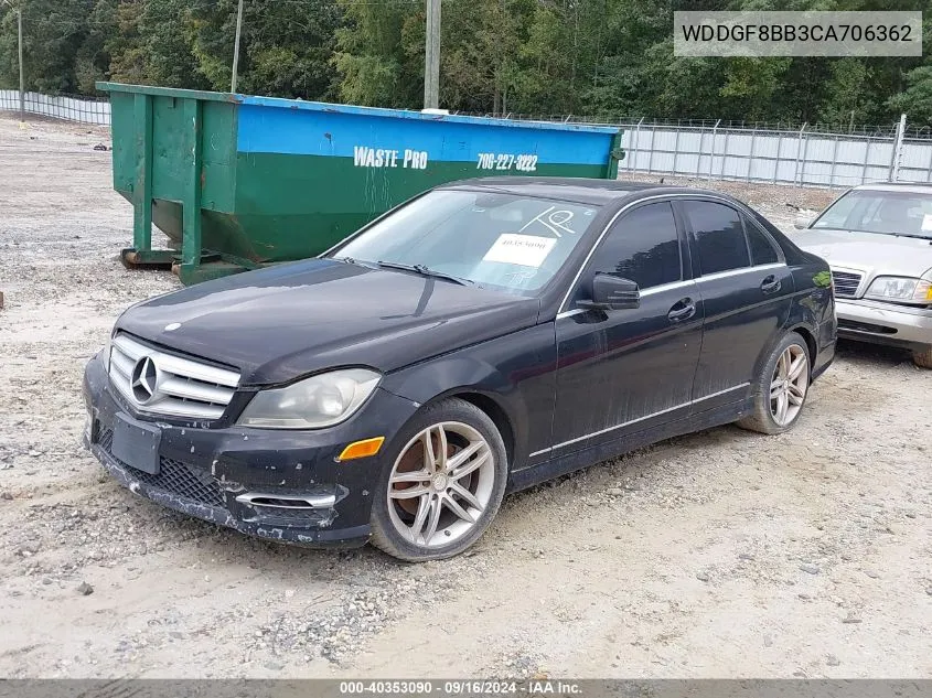 2012 Mercedes-Benz C 300 Luxury 4Matic/Sport 4Matic VIN: WDDGF8BB3CA706362 Lot: 40353090