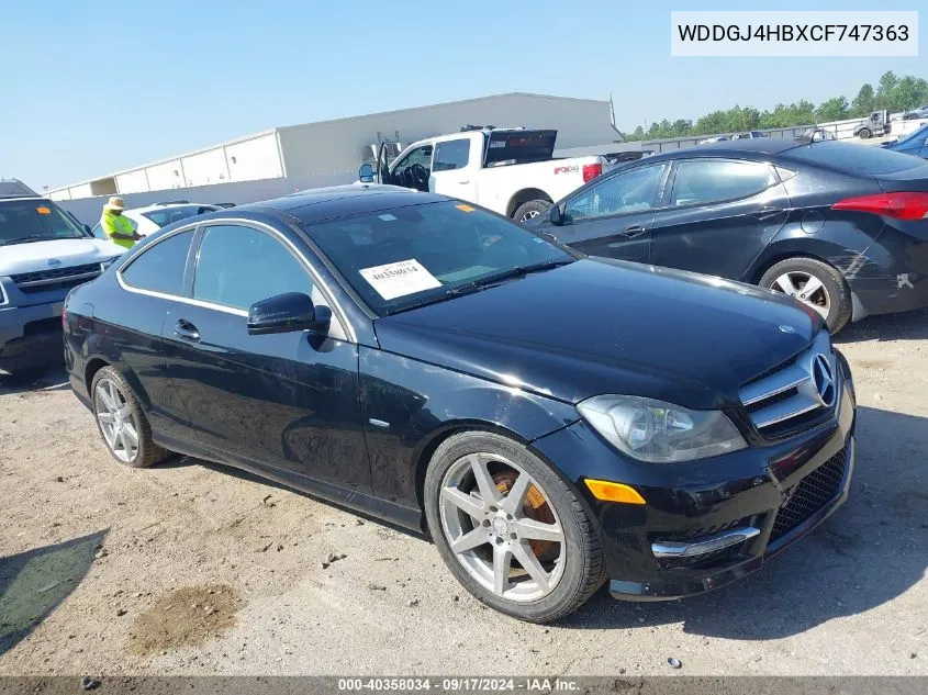 2012 Mercedes-Benz C 250 VIN: WDDGJ4HBXCF747363 Lot: 40358034