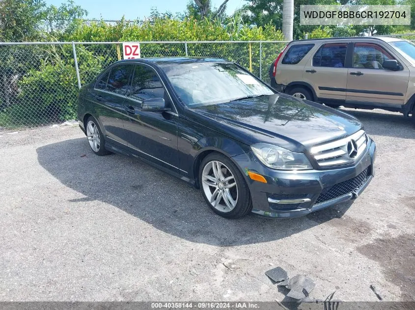 2012 Mercedes-Benz C 300 Luxury 4Matic/Sport 4Matic VIN: WDDGF8BB6CR192704 Lot: 40358144