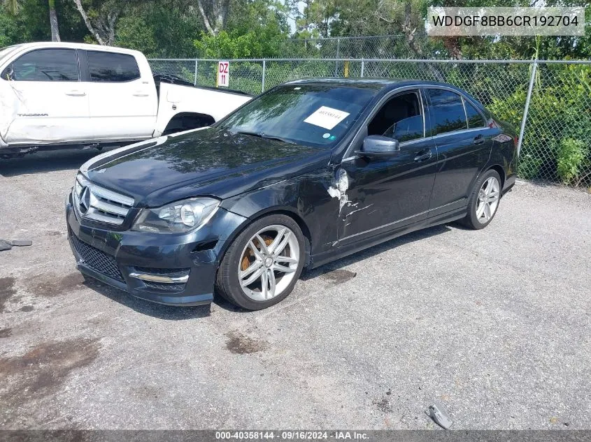 2012 Mercedes-Benz C 300 Luxury 4Matic/Sport 4Matic VIN: WDDGF8BB6CR192704 Lot: 40358144